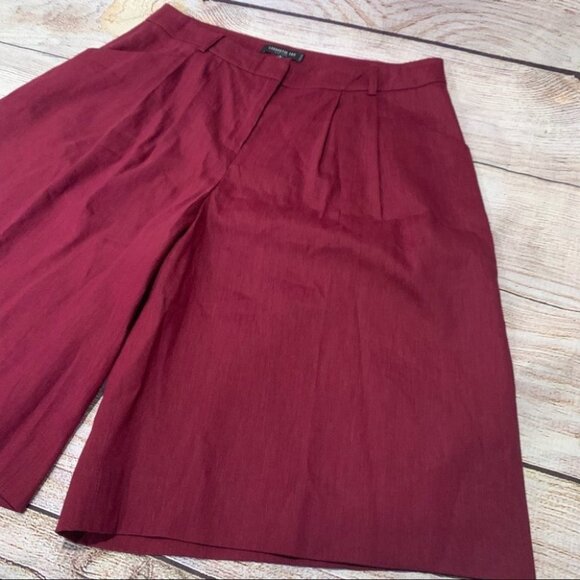 NWT Lafayette 148 NY Radicchio Linen Shorts Size 10 - Picture 2 of 16